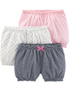 Simple Joys By Carters Baby Girls Bloomer Shorts, Pack Of 3, Whitepink, Dots, 24 Months