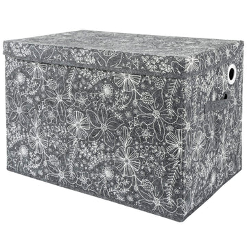 Sammy & Lou Collapsible Felt Soft Toy Box for Toddlers Toy Storage Organizer with Handles and Hinged Lid, 22 x 14.5 x 15 inches,