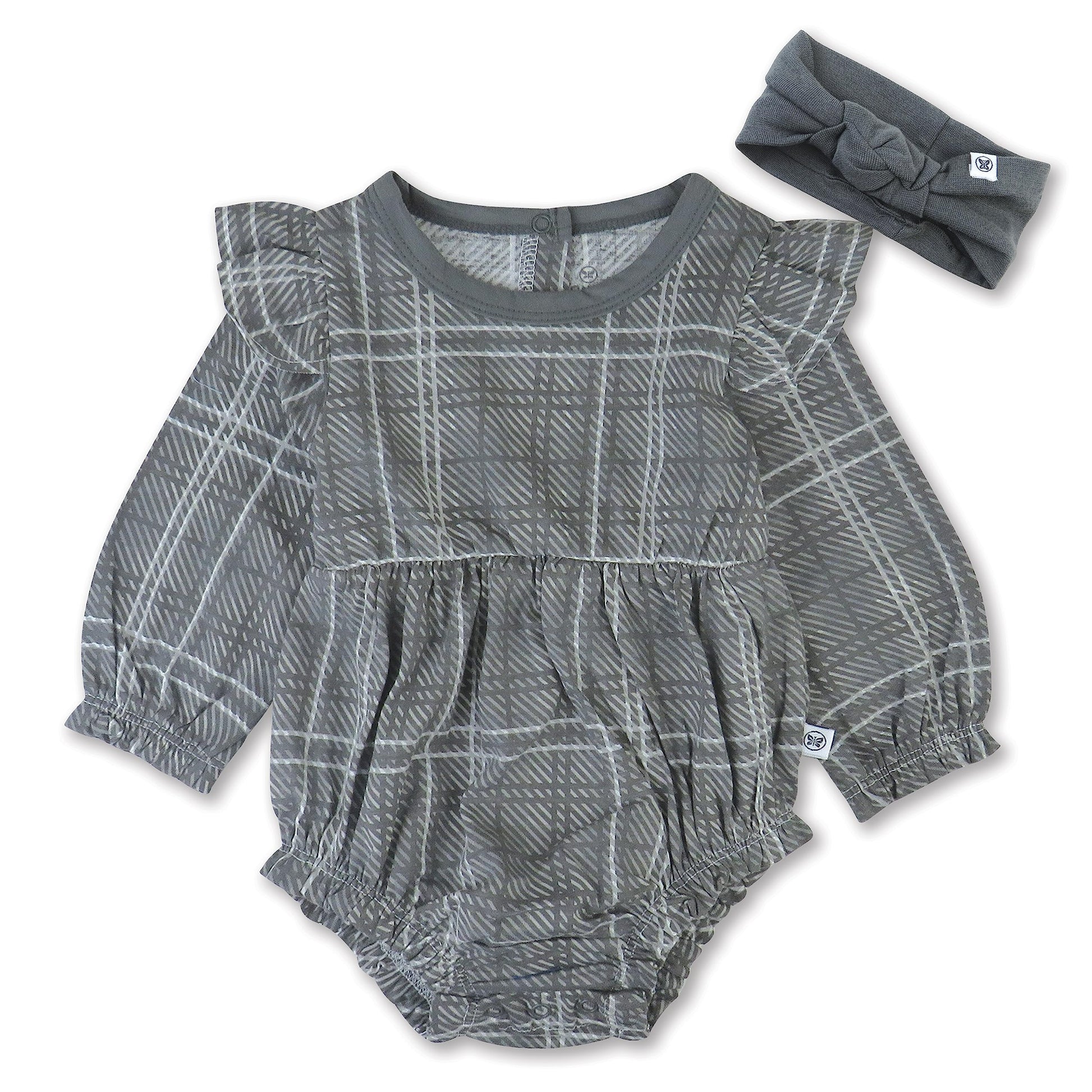 Honestbaby Multipack Short Romper Sets And Dresses 100% Organic Cotton For Infant Baby And Toddler Boys, Girls, Unisex, Gray Pla