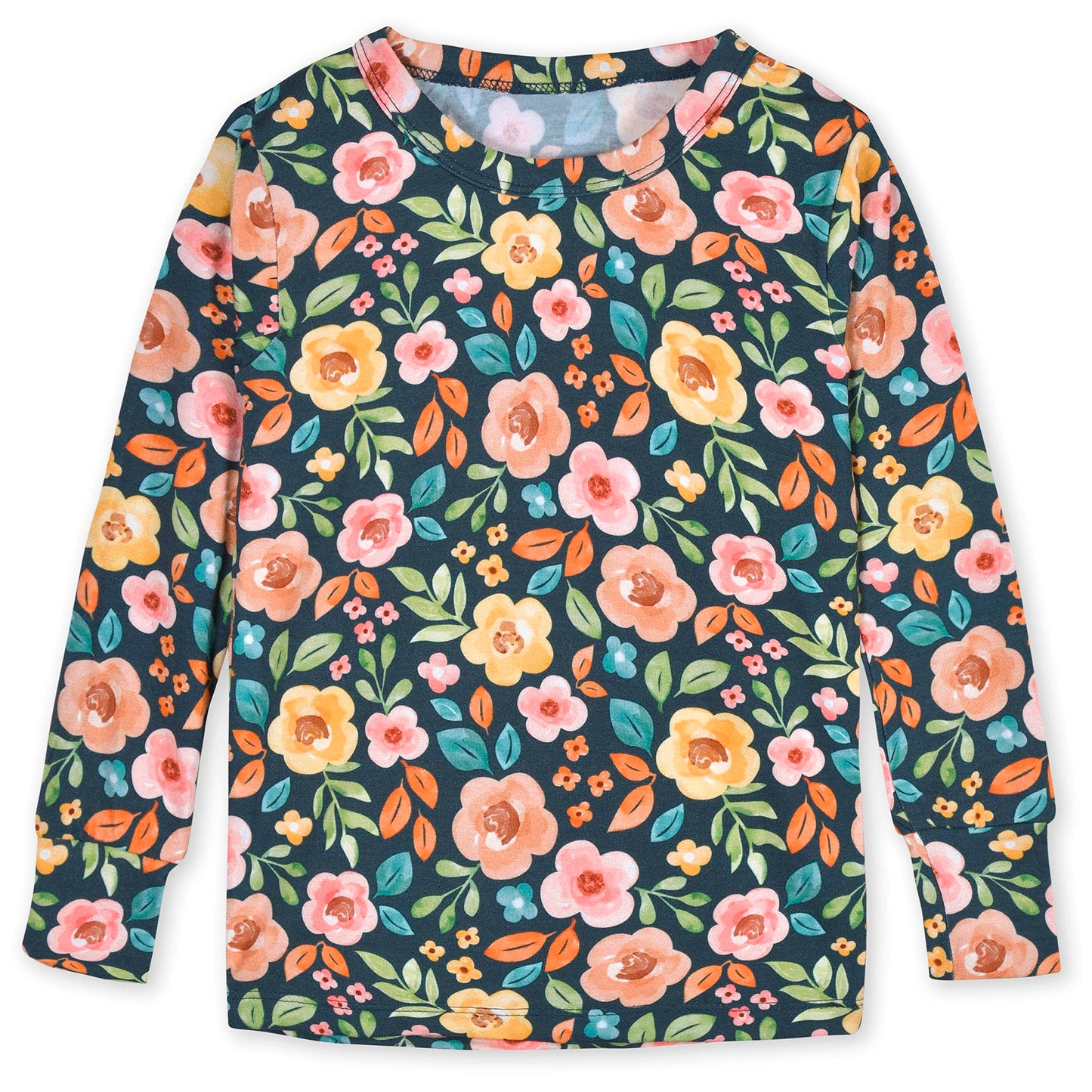 Gerber Unisex Baby Toddler Buttery Soft 2-Piece Snug Fit Pajamas With Viscose Made From Eucalyptus, Midnight Floral, 12 Months