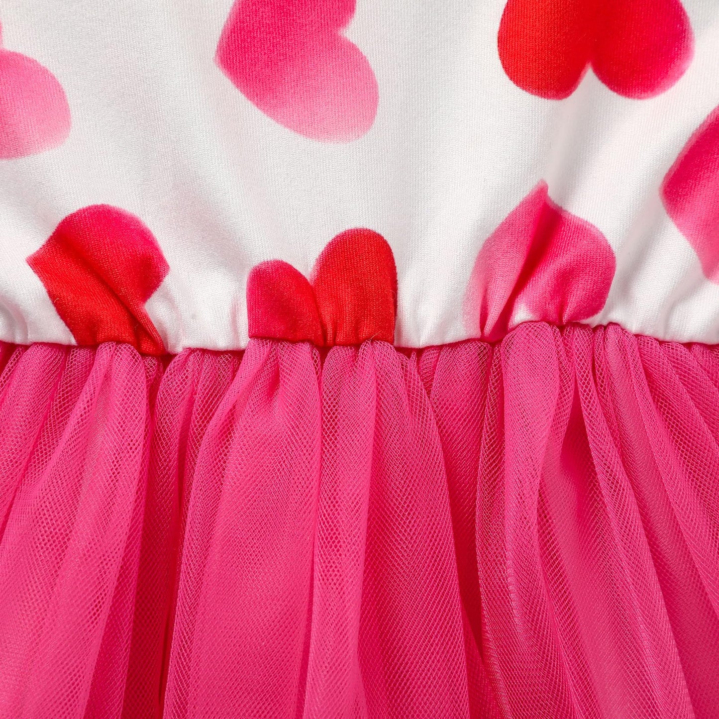 Sinhoon Baby Girls Valentine'S Day Outfits Long Sleeve Heart Print Tutu Skirts Ruffle Dress Toddler Girl Clothes(Rose Red,5-6T)