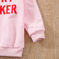 Yingisfitm Toddler Baby Girl Boy Valentines Day Outfit Crewneck Sweatshirt Long Sleeve Shirt Pullover Top Spring Clothes (Pink-H