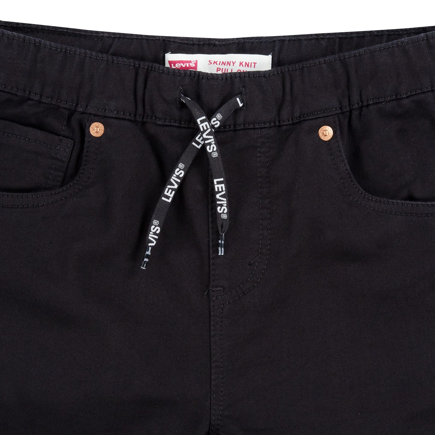 Levi'S Boys' Skinny Fit Pull On Jeans, Black, 2T