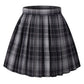 Girl'S School Uniform Plaid Pleated Costumes Skirts (M,Grey Mixed Purple)