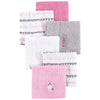 Hudson Baby 6 Piece Woven Terry Washcloths, Pink Unicorn, One Size