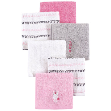 Hudson Baby 6 Piece Woven Terry Washcloths, Pink Unicorn, One Size