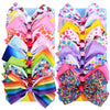 Dwenarry 5 Inch Hair Bows For Girls, Colorful Little Girls Hair Bow Rainbow Heart Grosgrain Hair Bow With Alligator Clips Hair A