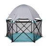 Summer Infant Pop N Play Deluxe Ultimate Playard, Aqua Splash - Full Coverage Indoor/Outdoor Portable Play Pen with Fast, Easy a