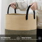 Woven Rope Laundry Hamper Basket By Youdenova, 58L Tall Luandry Basket, Baby Nursery Hamper For Blanket Storage, Clothes Hamper