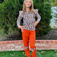 Retsugo Girls 2 Piece Outfits Toddler Baby Girl Leopard Sweatshirt Fall Clothes Long Sleeve Top And Brown Pants Kids Outfits Win