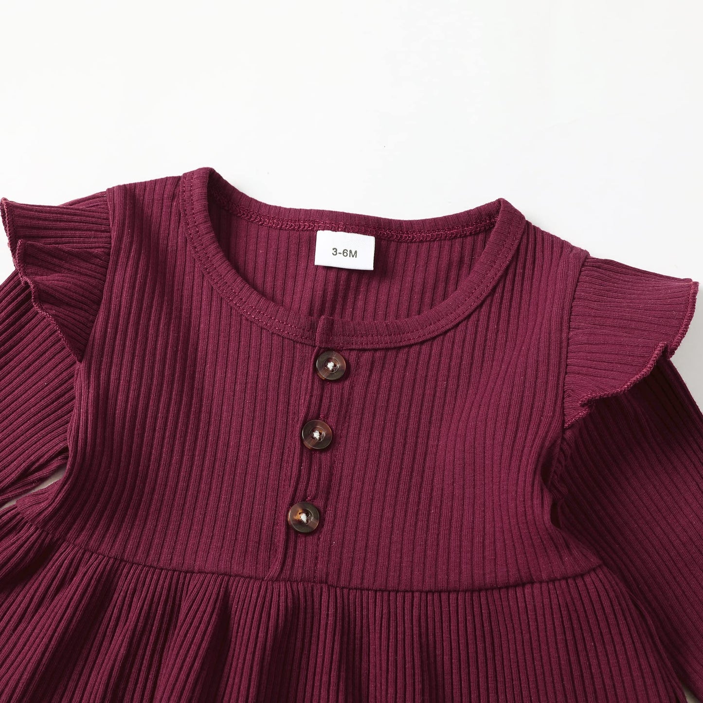 18 Months Girl Clothes Toddler Girl Outfits Long Sleeve Ruffle Shirt Cotton Solid Pant Set Baby Gifts Fall 18-24 Months Girl Clo