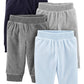 Simple Joys By Carter'S Baby 4-Pack Fleece Pants, Dark Grey/Grey Heather/Light Blue/Navy, 12 Months