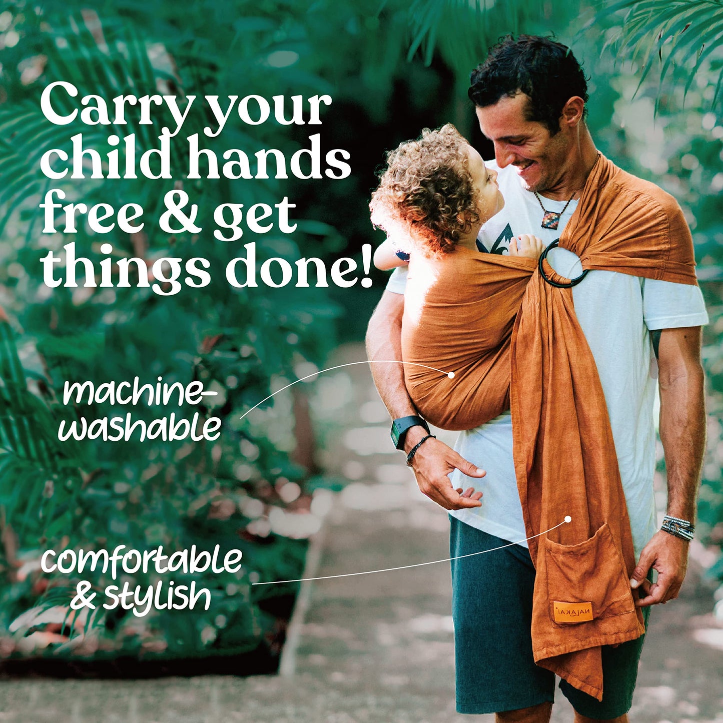 Nalakai Ring Sling Baby Carrier. Eco-Friendly, Soft Bamboo and Linen Baby Sling, Baby Wrap. Comfort, Style, and Giving Back - Ca