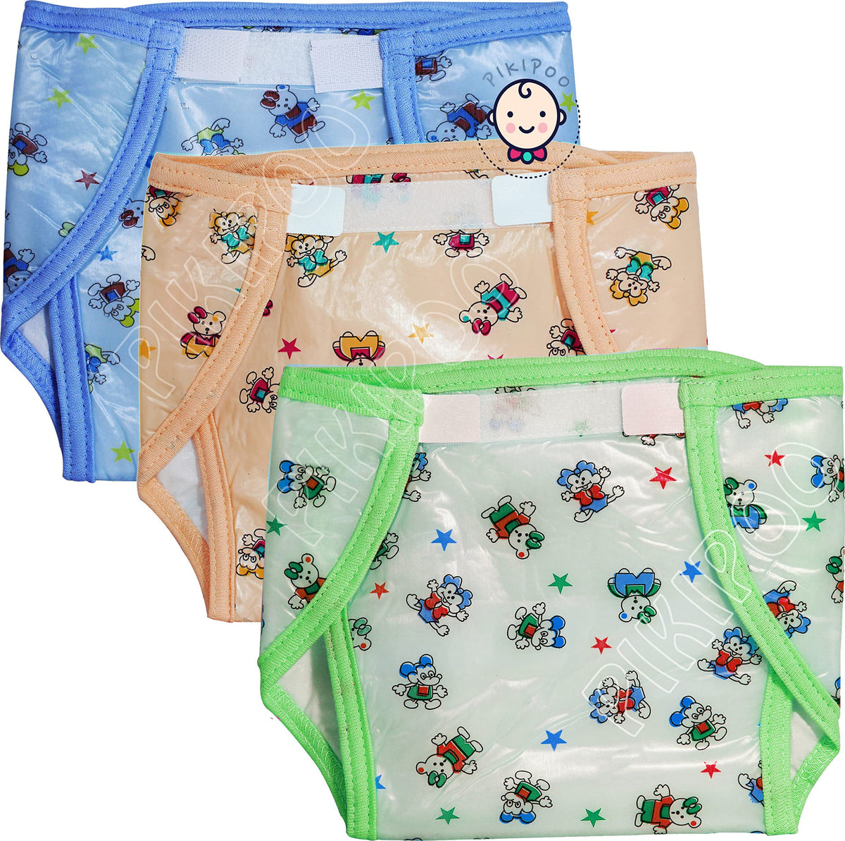 Pikipoo UnisexBaby Presents Baby Kids Soft Pvc (Plastic) Diaper Joker Padded Baby Nappy Panty Training With Inner&Outer Soft Pl