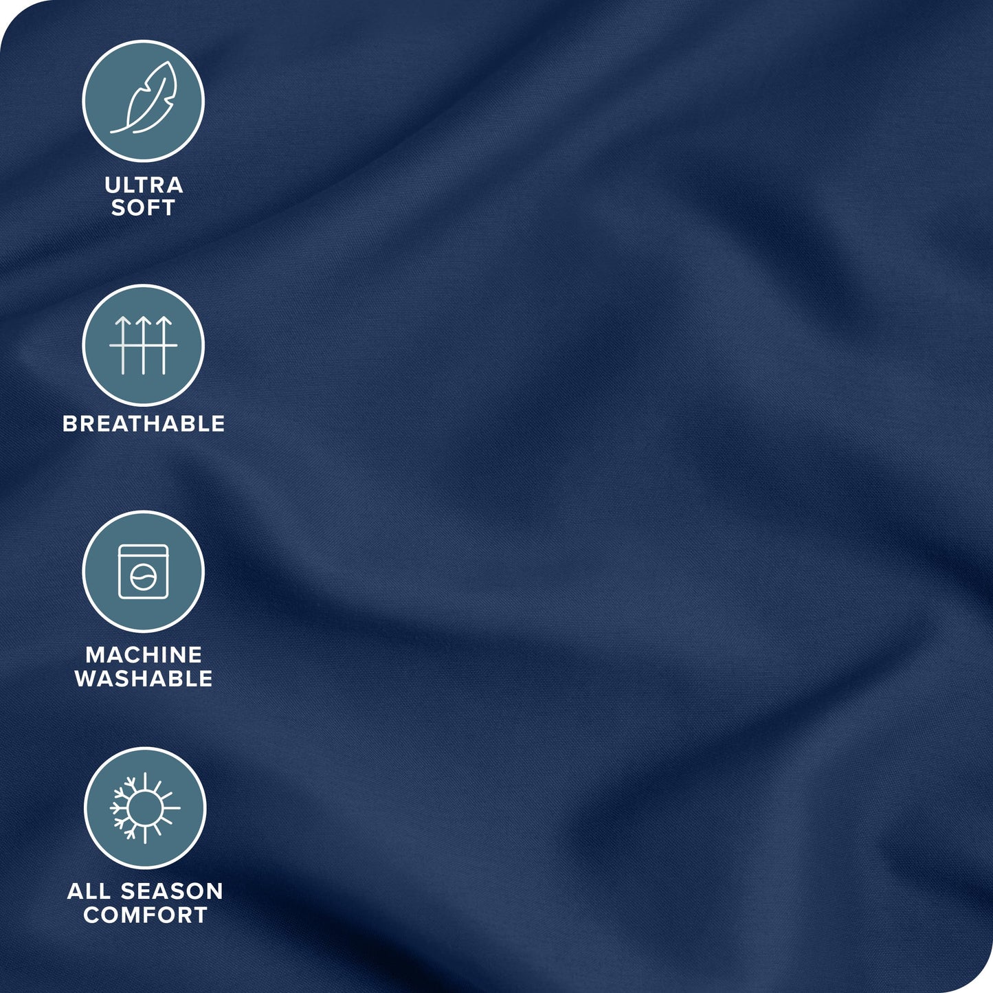 Bare Home Microfiber Pillow Cases - Toddler Size Set Of 2 Cooling Pillowcases Double Brushed Dark Blue Pack Easy Care (Toddler P