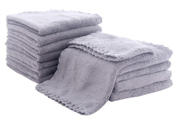 Spotted Play Soft 12 Pack Baby Washcloths - Extra Absorbent Wash Clothes For Newborns, Infants And Toddlers - Suitable For Baby