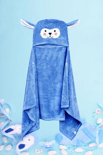 Beary Tales Multipurpose Warm Fur Blanket|Swaddle Ultra Soft, Cozy, & Warm Fabric Hooded Wrapper with Tich Button for Newborn/Ba