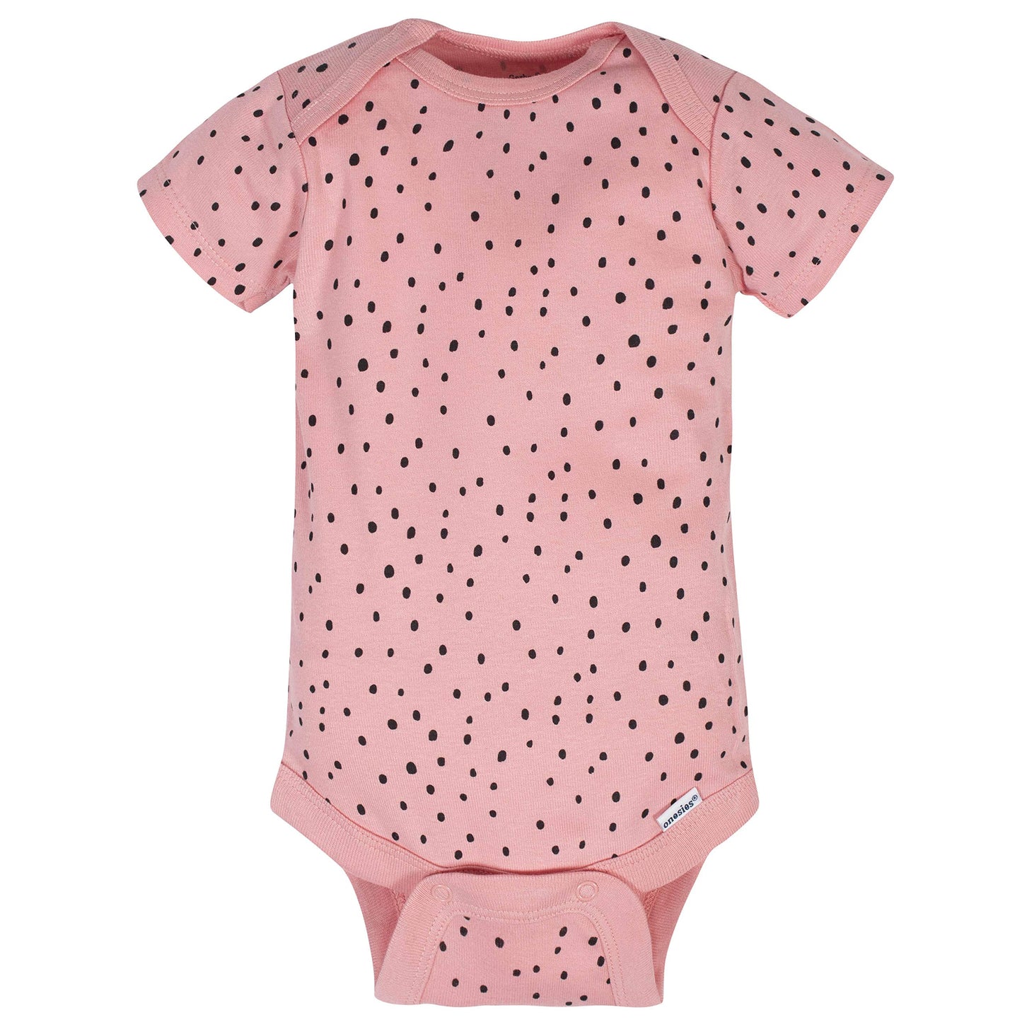 Gerber Baby 8-Pack Short Sleeve Onesies Bodysuits, Bear Pink, 0-3 Months