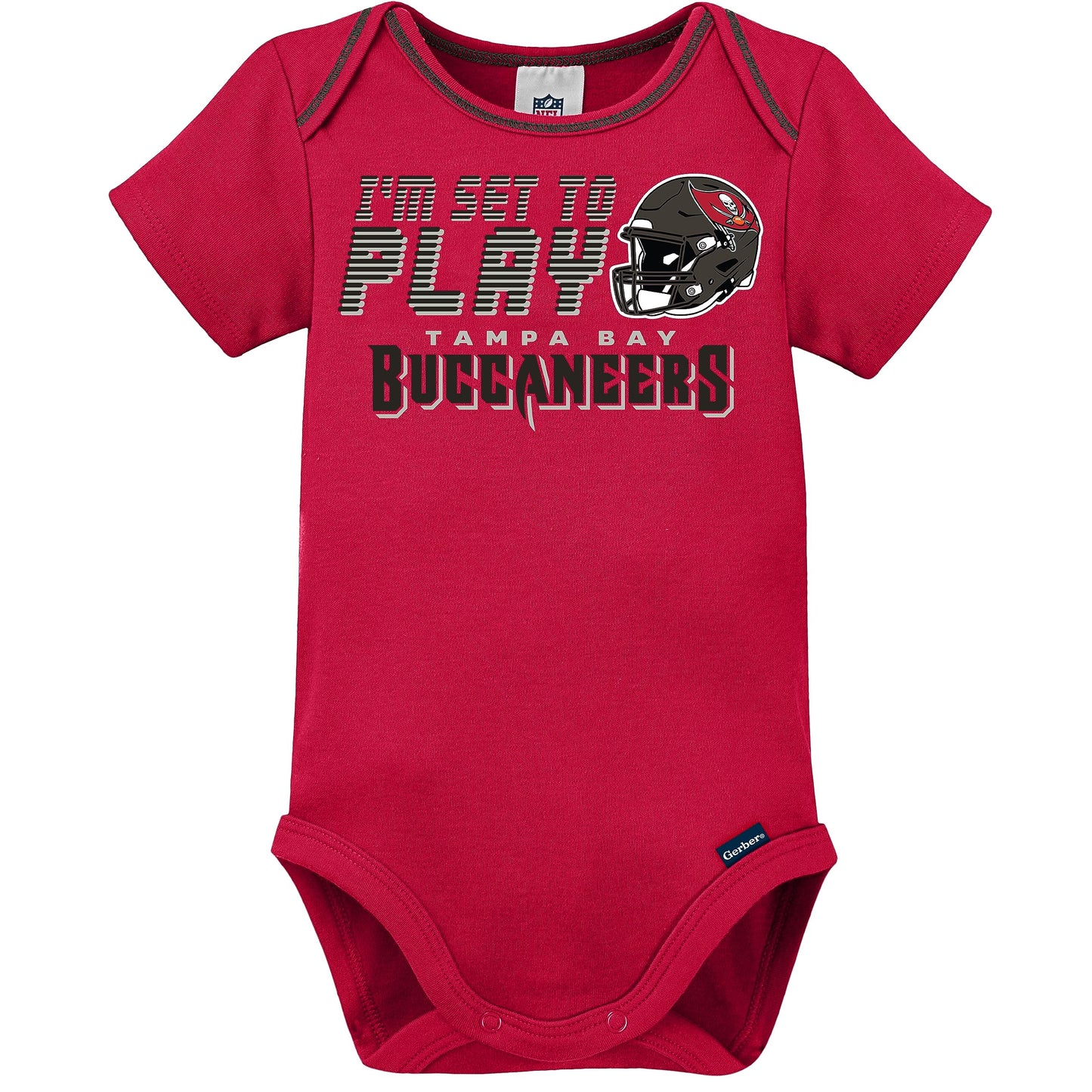 Gerber Unisex Baby Nfl 3 Pack Short Sleeve Onesie Bodysuit, Team Color, 6-12 Months