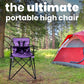 ciao! baby Portable High Chair for Travel, Fold Up High Chair with Tray, Purple
