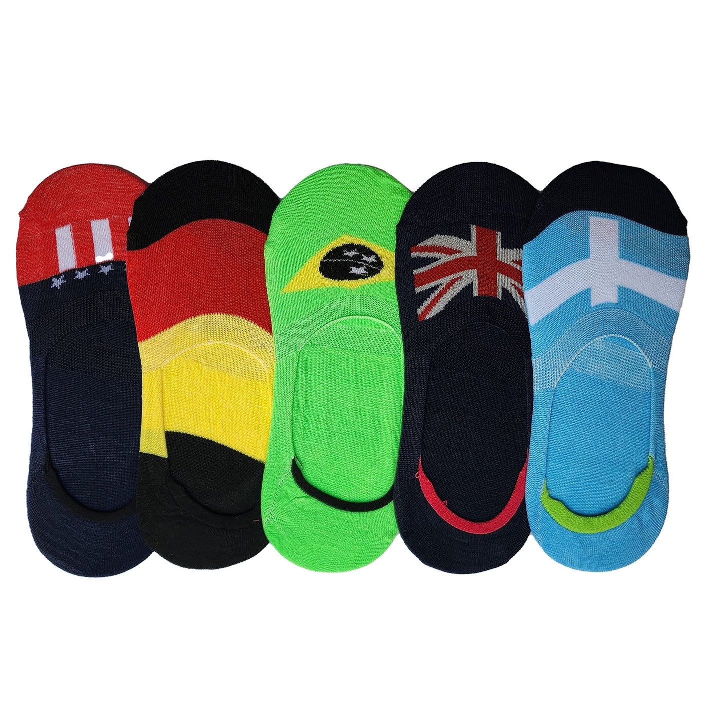 Queery Men Cotton No Show Invisible Loafer Socks Pack Of 5 D12