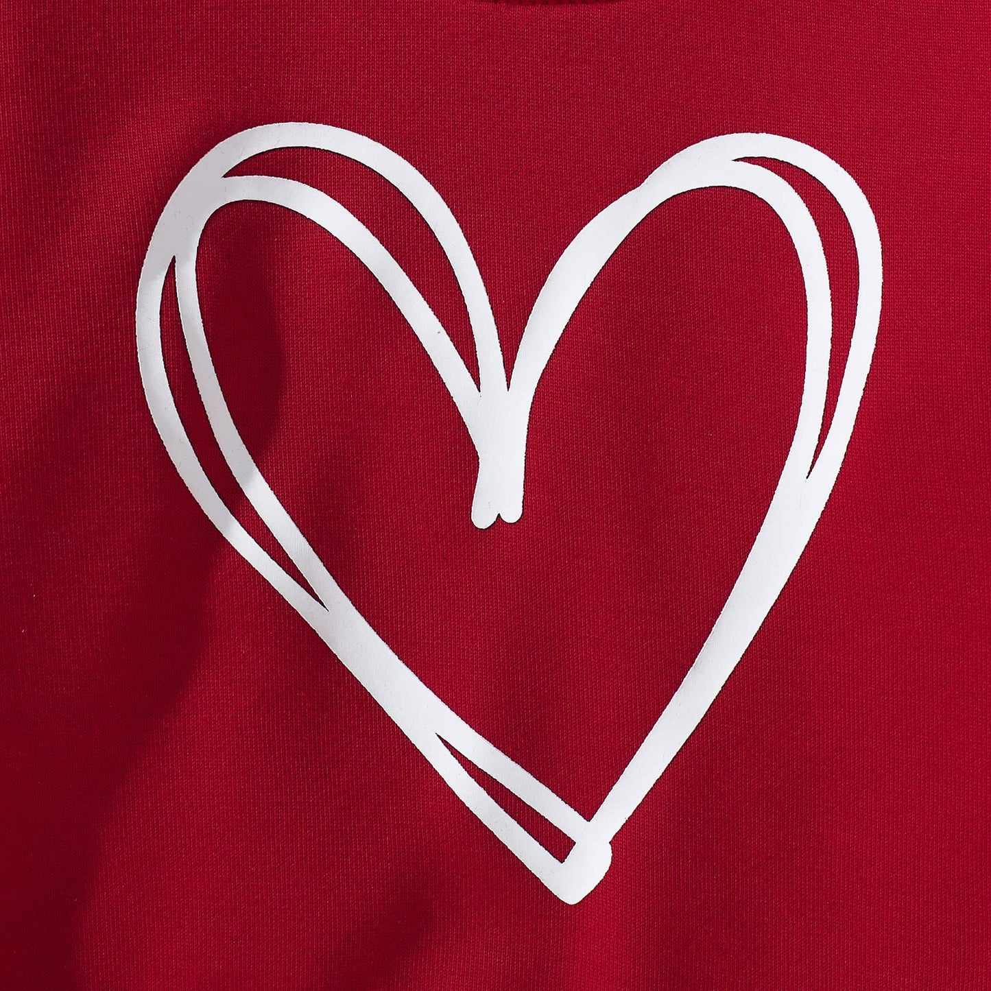 Mommy And Me Valentine'S Day Sweatshirt Love Heart Graphic Family Matching Pullover Casual Long Sleeve Shirt Tops (Kid-Red, 5-6T