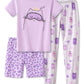 Topgal Little & Big Girls Cotton Knit Pajama 3Piece Shorts Pants Summer PJ Set Size 414, Purple Kittten, 8