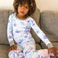 Honestbaby Unisex Baby Organic Cotton Holiday Family Jammies Pajama Set, Falling Snowflakes White, X-Small Us