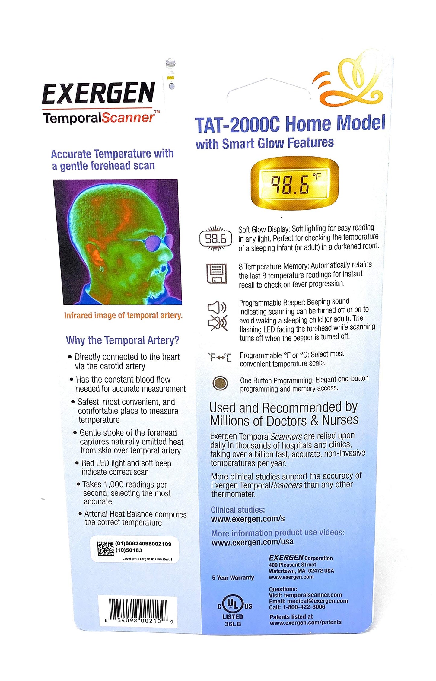Exergen Temporal Artery Thermometer Model# Tat-2000C