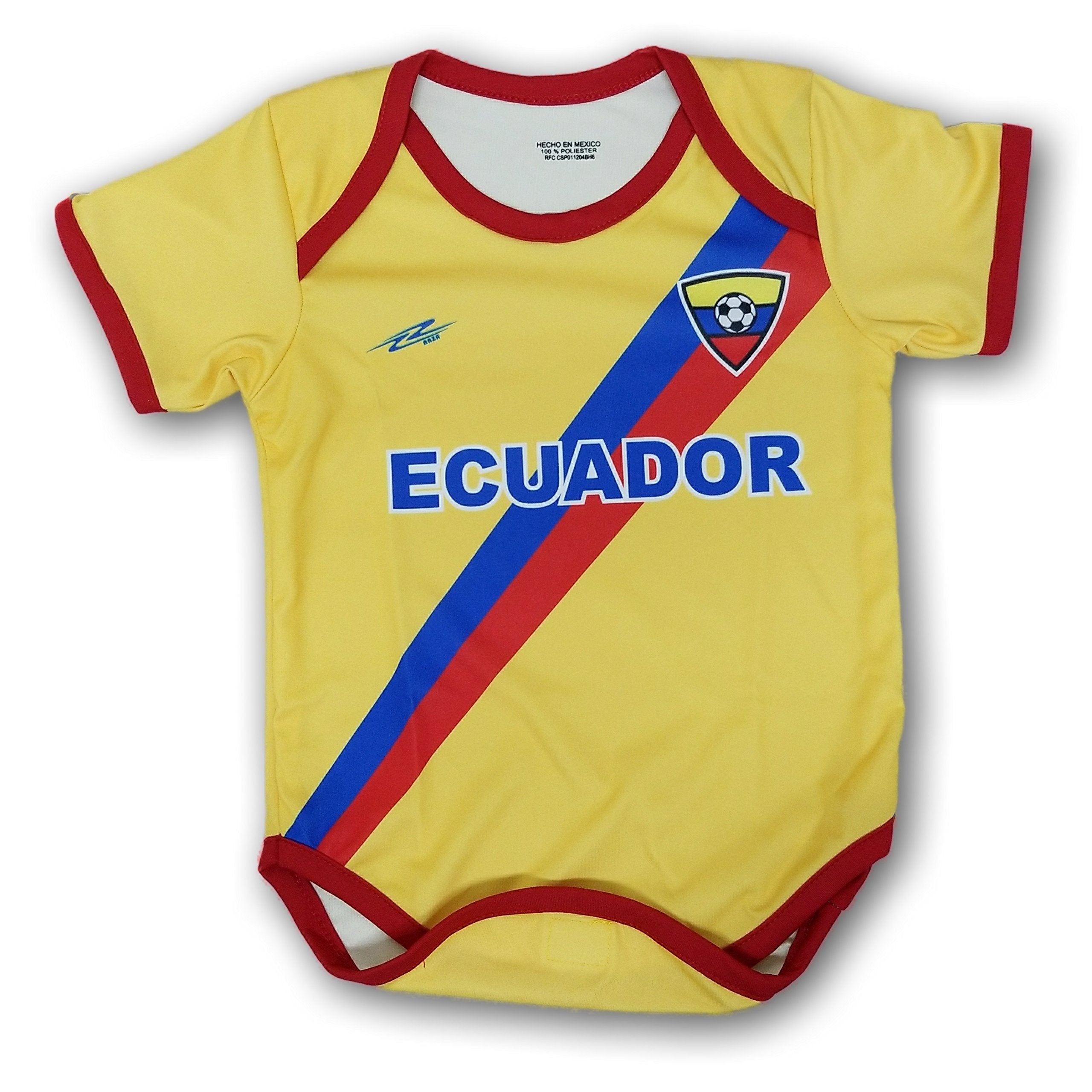 Arza Soccer Ecuador Soccer Baby Outfit Onesie Mameluco – WBBAPB01AYULEPK