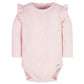 Gerber Baby Girl'S 2-Pack Long Ruffle Sleeve Onesies, Confetti, Newborn