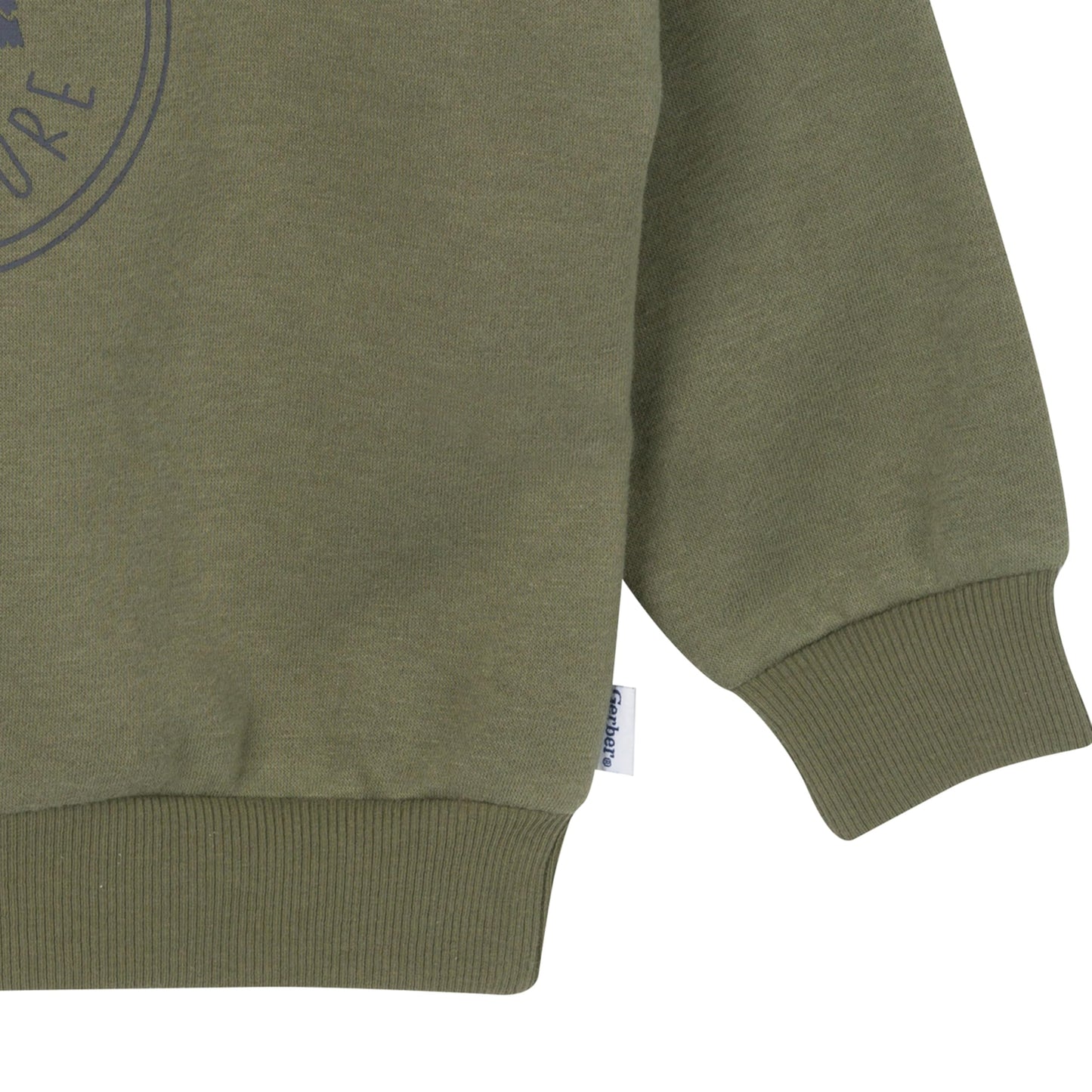 Gerber Baby Boys Toddler 2-Piece Fleece Sweatshirt And Jogger Set, Olive, 0-3 Months