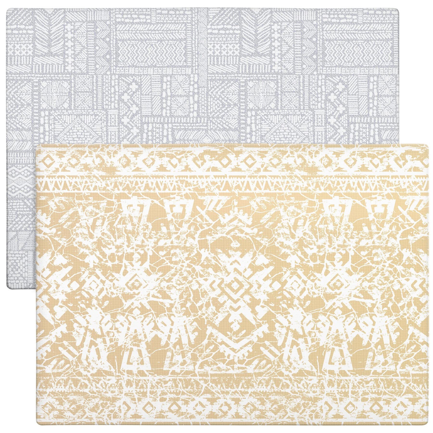 Cushmat Stylish Reversible Foam Play Mat (Large, Explorer - Gray Sand) - Soft, Waterproof, Durable Play Mat For Infants, Babies,
