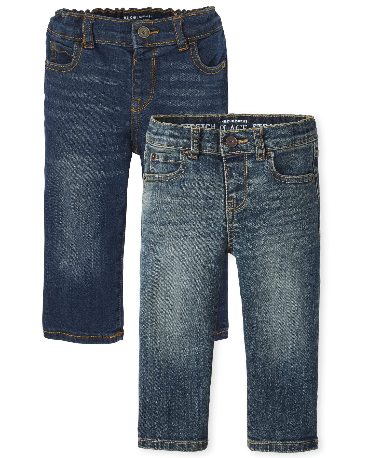 The Children'S Place Baby Boys And Toddler Boys Stretch Straigh Leg Jeans, Aged Indigo/Harland, 6-9 Months