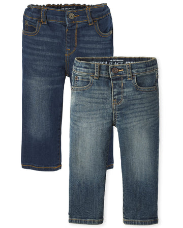 The Children'S Place Baby Boys And Toddler Boys Stretch Straigh Leg Jeans, Aged Indigo/Harland, 6-9 Months