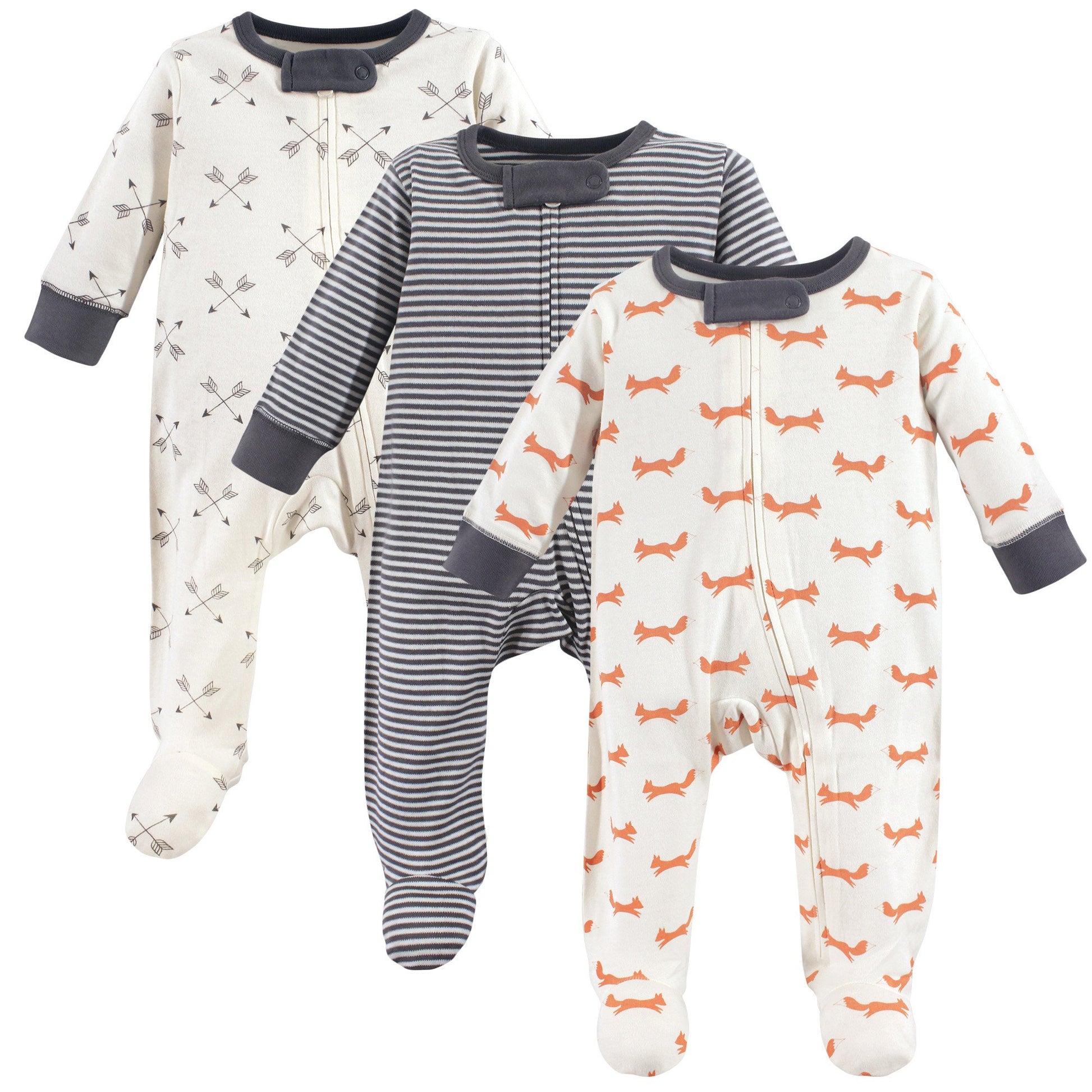 Touched By Nature Unisex Baby Organic Cotton And Play Sleepers, Fox, 0-3 Months Us