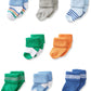 Luvable Friends Baby Boys Newborn And Terry Socks, Blue Orange, 0-6 Months Us