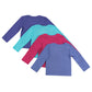 Hanes Long-Sleeve Undershirt, Flexy Soft Knit Expandable Shoulder Pullover For Babies & Toddlers, 4-Pack, Pink Turq Purple Set,