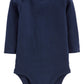 Simple Joys By Carter'S Baby Boys' 5-Pack Long-Sleeve Bodysuit, Blue/Grey Heather/Navy/Olive/Washed Navy, Preemie