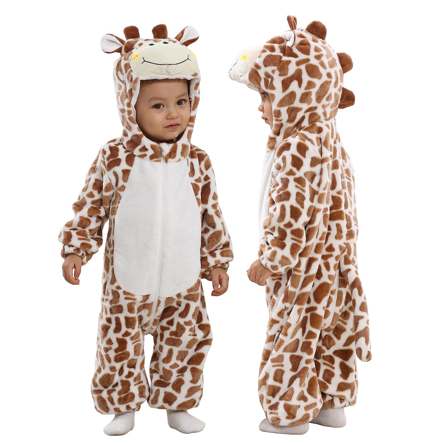Tonwhar Kids' And Toddlers' Infant Tiger Dinosaur Animal Fancy Dress Costume Outfit Hooded Romper Jumpsuit (4-5T/Height:41'-46'