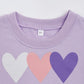 Retsugo Little Girls Outfit Purple Clothes Set Heart Print Holiday Sweatshirt And Sweatpants Toddler Girl Clothes Fall/Winter Gi