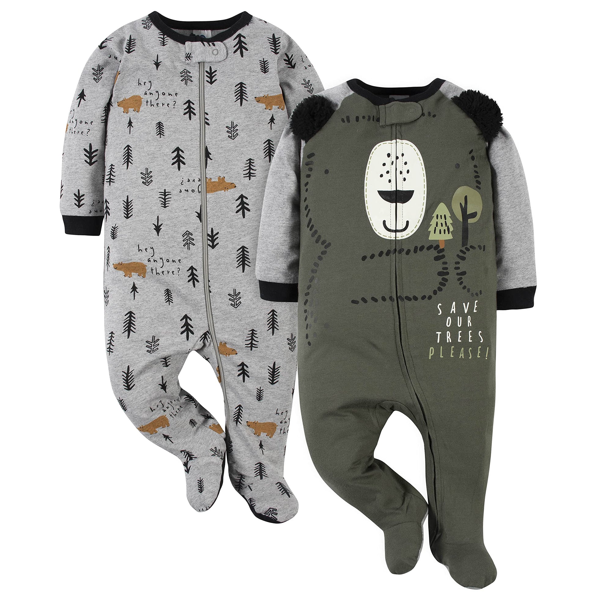 Gerber Baby Boys 2-Pack Sleep 'N Play Bear Green 3-6 Months
