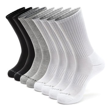 Monfoot Womens And Mens 8 Pack Athletic Cushioned Crew Socks Multicolor Medium