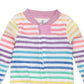 Honestbaby Baby Girls Play Footed Pajamas One-Piece Jumpsuit Zip-Front Pjs 100% Organic Cotton For And Toddler Sleepers, Rainbow