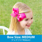 Wee Ones Girls' Classic Grosgrain Hair Bow With Plain Wrap Center On A Weestay Hair Clip, Handmade, Medium Sized Bow, Light Navy