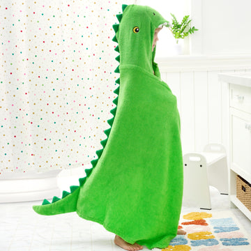 Joiedomi Dinosaur Hooded Towel For Kids - Soft 100% Cotton Bath Beach Towel - 30' X 50' For Kids 3-10 Years - Toddler Pool Tow