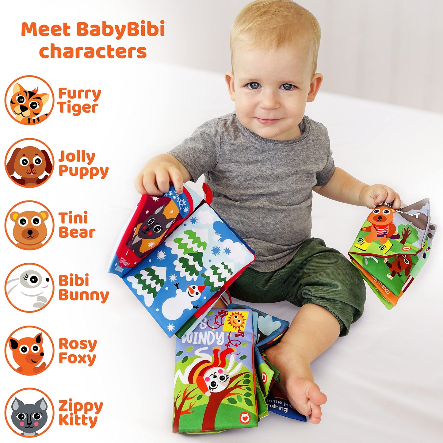 Cloth Books for Babies Weather Themed- Soft Baby Books Features Characters About Weather - Soft Baby Toys for Learning and Brain