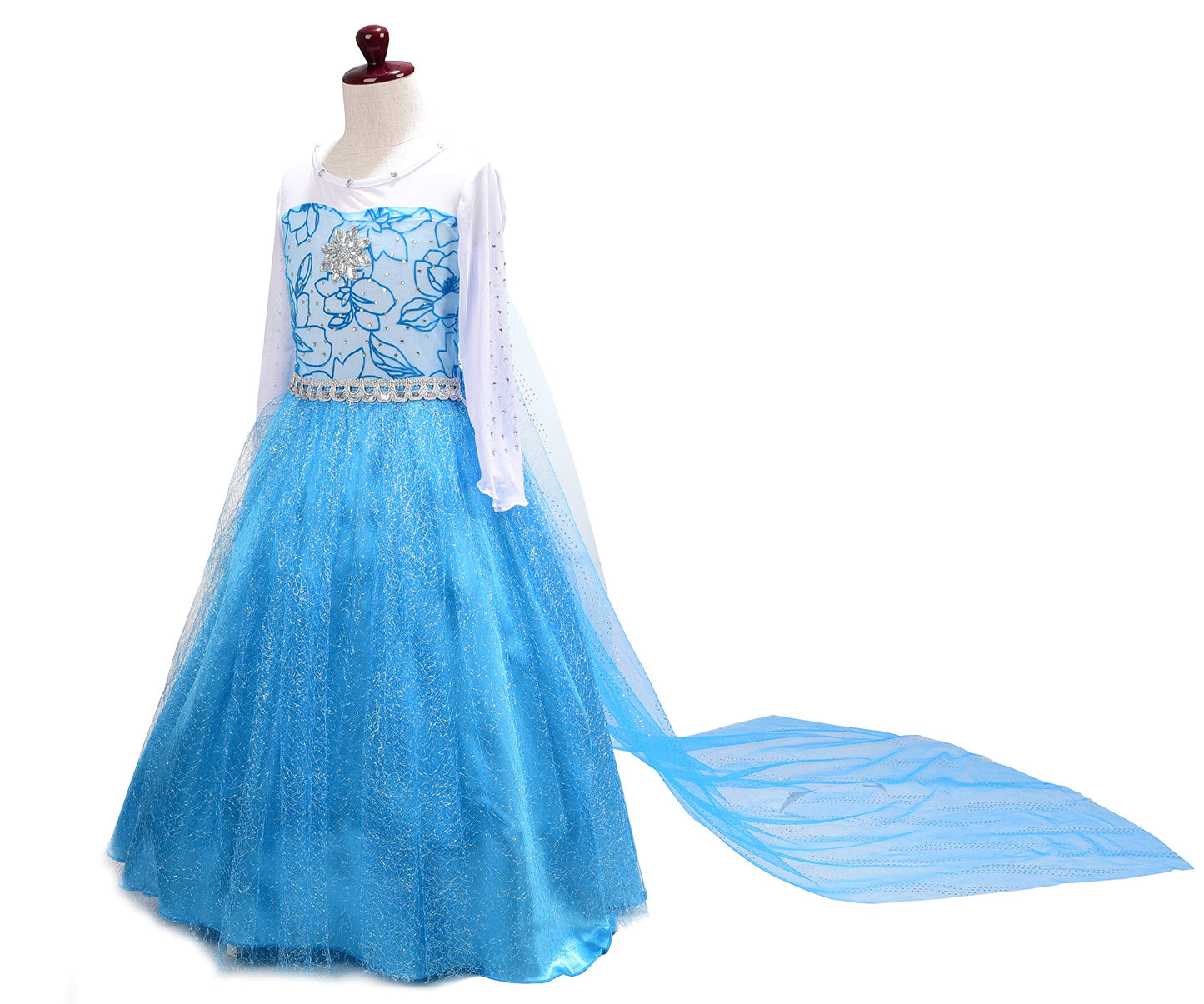 Lito Angels Little Girls Princess Dress Up Costumes Snow Queen Dress Halloween Christmas Long Detachable Train With Accessories