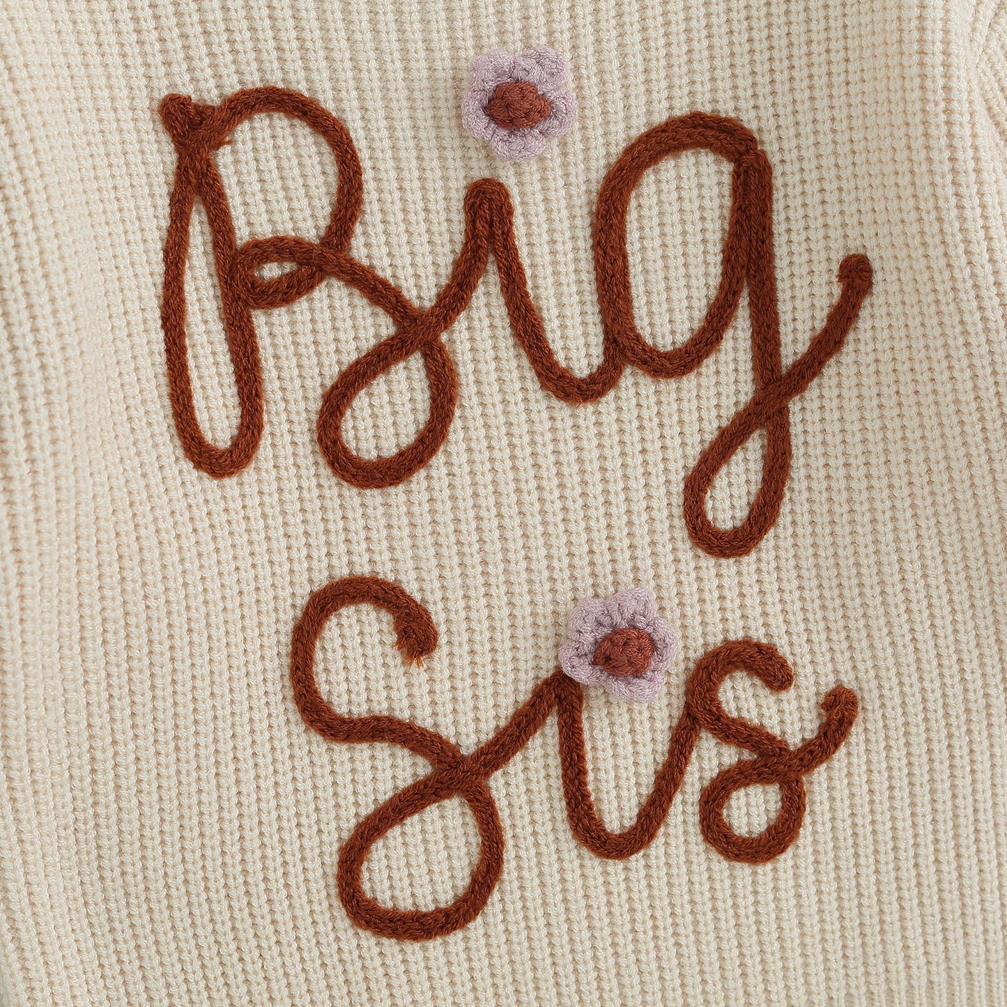 Creairy Big Sister Little Sister Matching Outfits Toddler Baby Girl Chunky Knit Sweater Warm Sweatshirt Knitted Fall Clothes (Bi