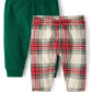 The Children'S Place,Baby Boys,And Newborn Knit Pull On Pants,Green/Red Plaid 2-Pack,12 Months,18 Months